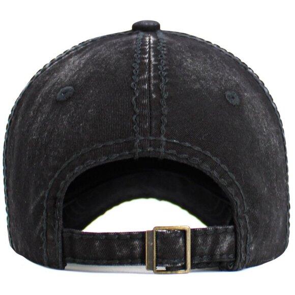 KBETHOS Ride Black Vintage Distressed Baseball Cap Hat NWT - Picture 3 of 3